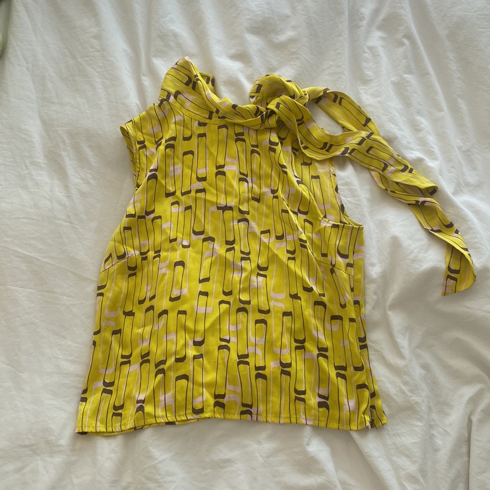 Vintage y2k Yellow silk Top S